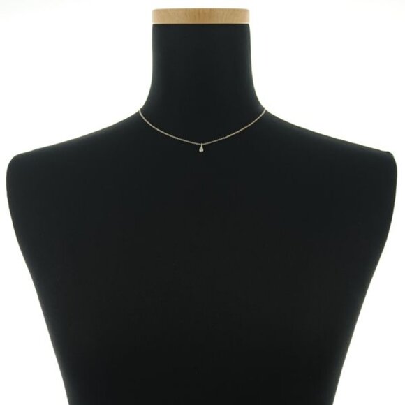 Tiffany & Co. Peretti By The Yard Pear Tear Diamond Pendant Necklace Silver 16" - Picture 2 of 4